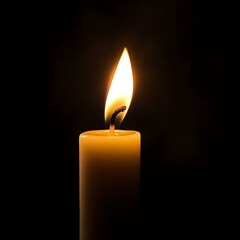A warm, flickering candle flame illuminating a dark surroundings with a soothing glow.