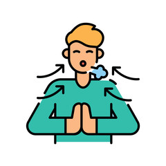 Breathwork  color flat icon for digital and print projects.
