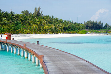 pier view on a maldive island