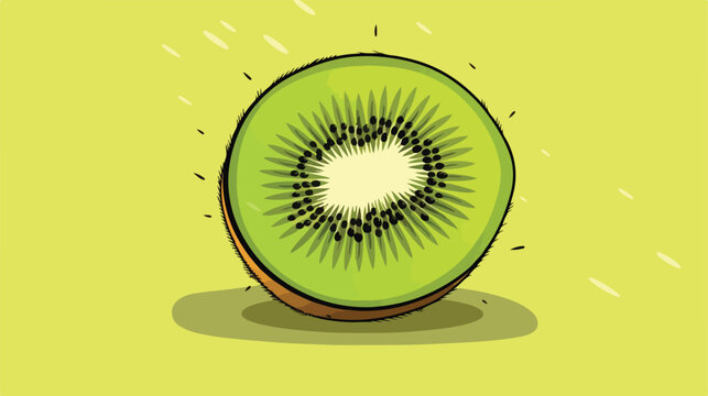 kiwi fruit slice green yellow background clip art preview