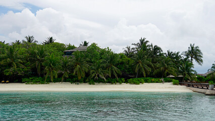 exotic tropical island on the maldives