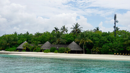 exotic tropical island on the maldives