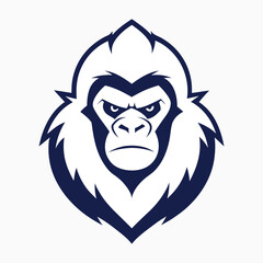 gorilla animal head mascot logo vector art illustration 