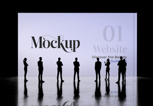 Auditorium Event Hall Screen Mockup - Front View