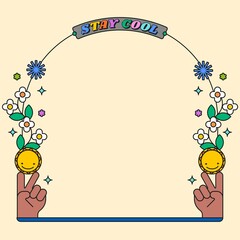 Cute summer frame, social media post background