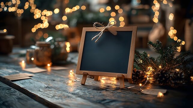 Festive holiday with message board and glowing lights