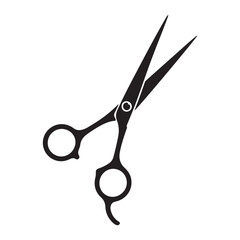 Hairdressers Scissors Concept Vector Black silhouettes. with white background