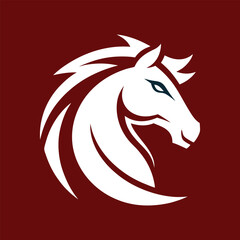 horse animal head mascot logo vector art illustration