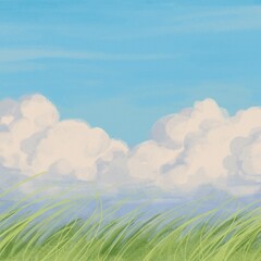 Fototapeta premium Blue sky background, minimal spring design