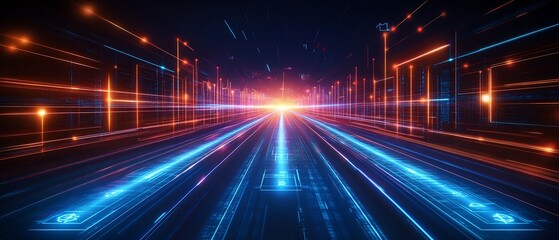Futuristic digital highway