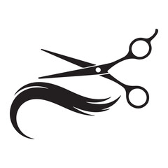 Hairdressers Scissors Concept Vector Black silhouettes. with white background