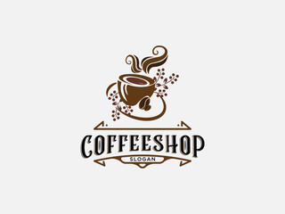 Coffee shop logo design vector template