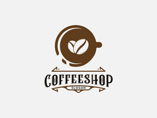 Coffee shop logo design vector template