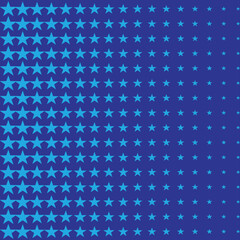 simple abstract blue colour star thik to thin bland pattern on royel blue background.