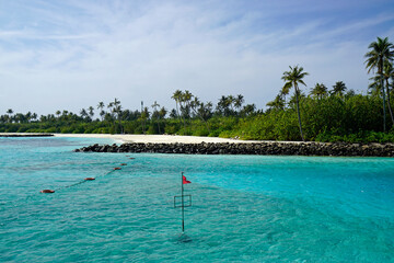 exotic tropical island on the maldives