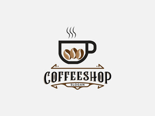 Coffee shop logo design vector template