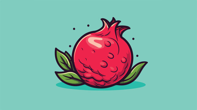 recommend clip art: Detailed Pomegranate Fruit Vector Illustration in Line Sketch Style