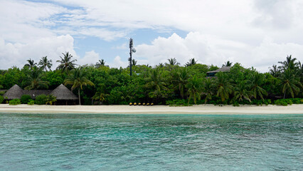 exotic tropical island on the maldives