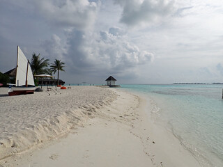 exotic tropical island on the maldives