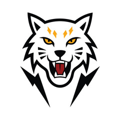 leopard animal head mascot logo vector art illustration