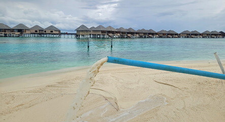 water villas on a exotic maldives island