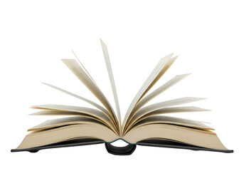 An open book isolated on a white background