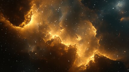 Fototapeta premium Golden nebula space backgrounds