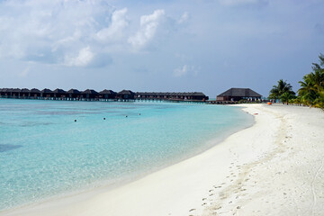 water villas on a exotic maldives island
