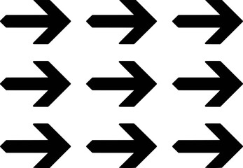 Seamless Pattern Of Repeated Black Right Arrows On A White Background