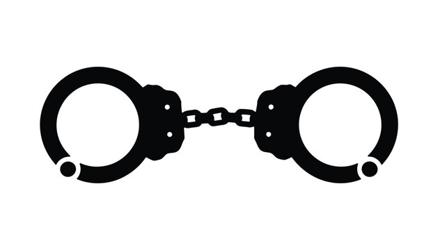 Handcuffs Vector Icon with Chain
