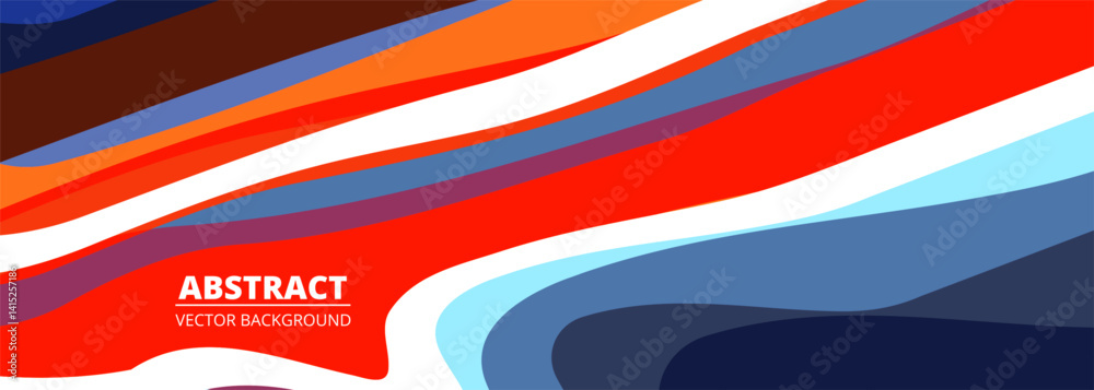 Aufkleber abstract modern background with colorful curves and wave shapes. wide banner design vector illustrat