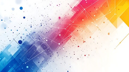Obraz premium Vibrant Abstract Geometric Background, A vibrant abstract background featuring a blend of colorful geometric shapes