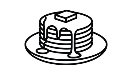 Black Silhouette of Pancakes with Syrup and Butter High Resolution Picture