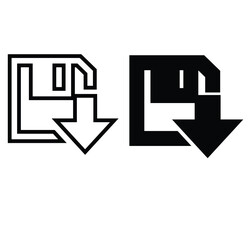 Cute cartoon hand drawn vector Download document outline and silhouette.