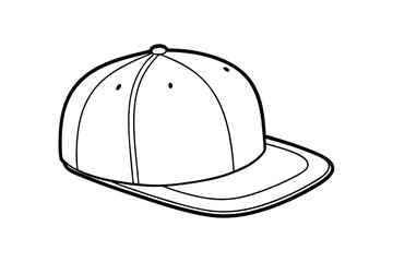 Line art illustration of a modern snapback cap.eps