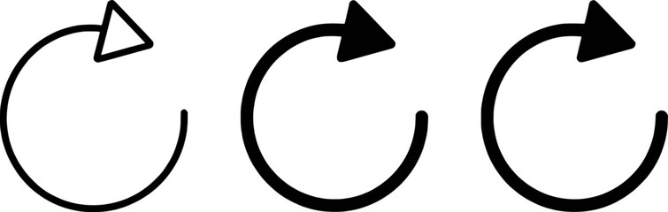Set Of Curved Arrows Illustrating Restart,Repeat,Loop,Or Refresh Function