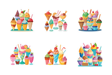 Variety of Delicious Ice Cream Treats
