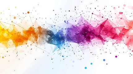 Fototapeta premium Vibrant Abstract Geometric Background, A vibrant abstract background featuring a blend of colorful geometric shapes