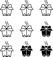 Seamless Pattern Of Chinese Takeout Box Icons With Steam Illustration For Design Assets