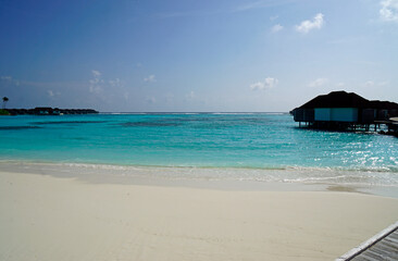 water villas on a exotic maldives island