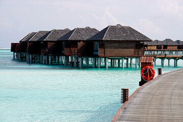 water villas on a exotic maldives island