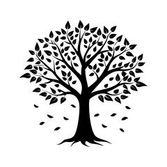 Obraz premium Fall Tree Silhouette vector illustration