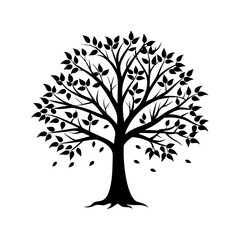 Obraz premium Fall Tree Silhouette vector illustration