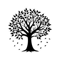 Obraz premium Fall Tree Silhouette vector illustration