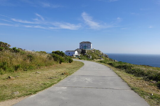finisterre lighthouse road, hotel and lighthouse in cape finisterre