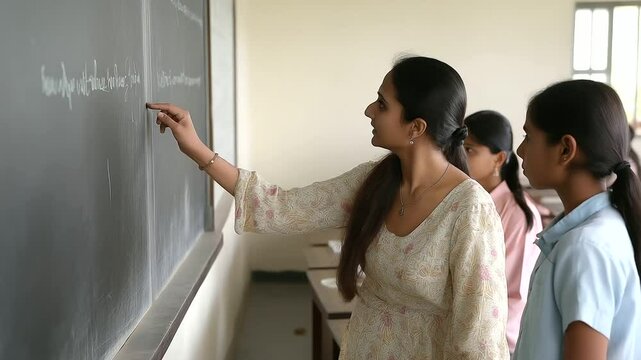 1_Teacher Explaining Civic Duties to Students in Morning Class