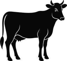 cow silhouette isolated on white background 