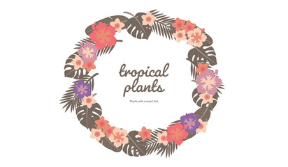 南国の植物B　円形フレーム