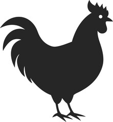 chicken silhouette vector illustration on white background