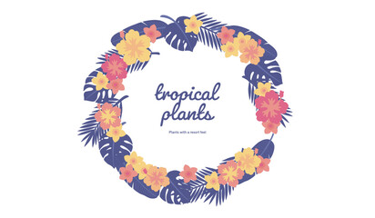 南国の植物C　円形フレーム